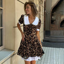 Leopard Short Sleeve Dress - Fashivon