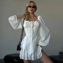Ruffled Sleeve Mini Dress - Fashivon