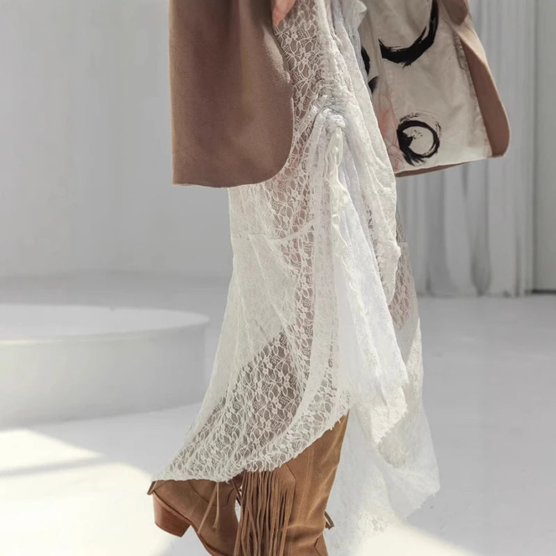 Two-Piece Lace Top & Long Skirt Sets - Fashivon