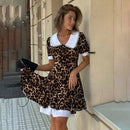 Leopard Short Sleeve Dress - Fashivon