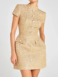Women Short Sleeve Elegant Mini Dress