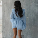 Loose Mini Dress with Long Sleeve - Fashivon