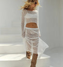 Two-Piece Lace Top & Long Skirt Sets - Fashivon