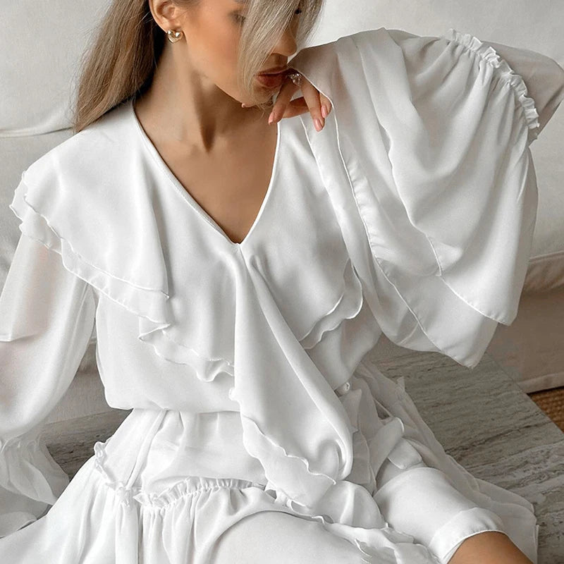 White Lace Mini Dress - Fashivon
