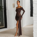 Mini Dress Women Brown Backless - Fashivon