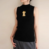 Women Turtleneck Sleeveless Top - Fashivon