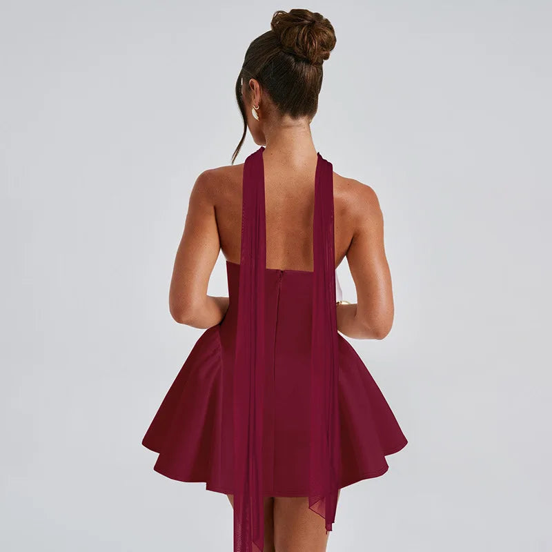 Mini Dress with Ribbon - Fashivon