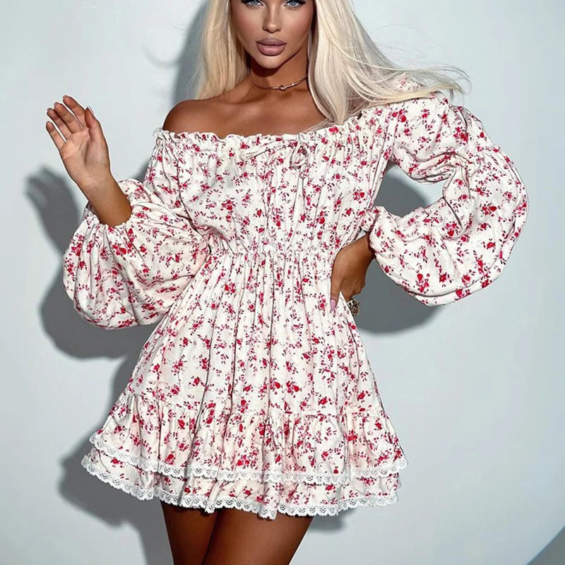 Red Puff Sleeve Dress