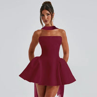 Mini Dress with Ribbon - Fashivon