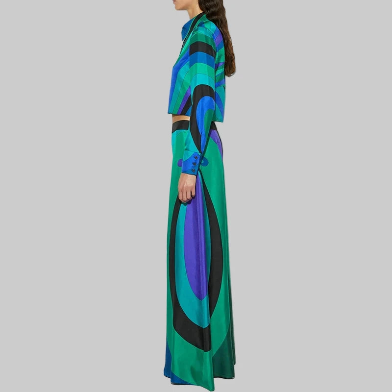 Pattern Print Long Sleeve Set