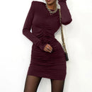 3D Flowers Long Sleeve Mini Dress - Fashivon