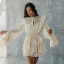 Loose Mini Dress with Long Sleeve - Fashivon