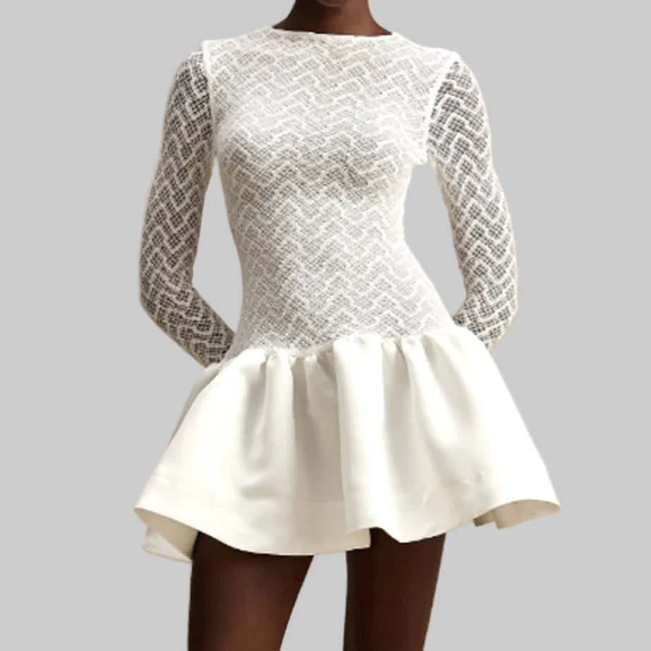 Long Sleeve Lace Up Dress