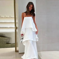 White Loose Long Dress - Fashivon