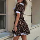 Leopard Short Sleeve Dress - Fashivon