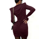 3D Flowers Long Sleeve Mini Dress - Fashivon
