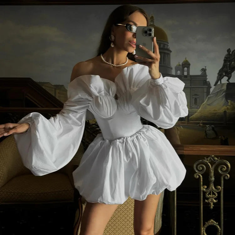 Two-piece White Set Skirt & Top - Fashivon