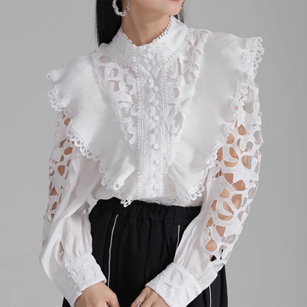 Long Sleeve Lace Women's Shirts
