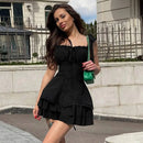Lace Up Short Dress - Fashivon