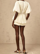 Short Sleeves Patchwork 3D Flower Dress