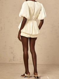 Short Sleeves Patchwork 3D Flower Dress