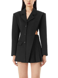 Black Patchwork Dress For Women - Fashivon