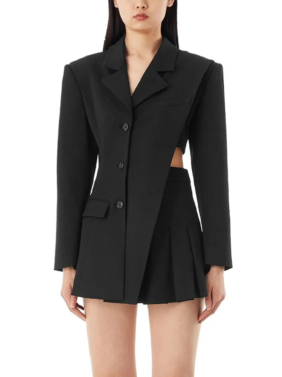 Black Patchwork Dress For Women