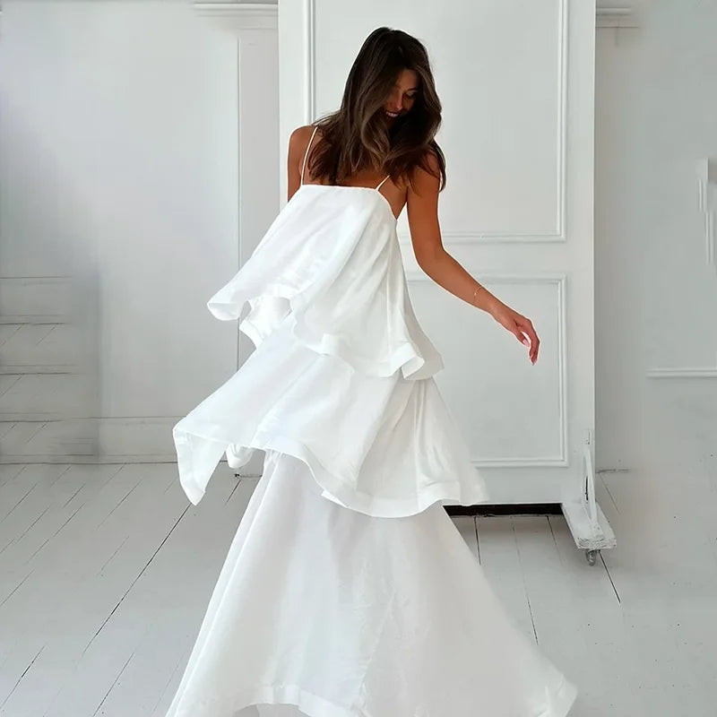 White Loose Long Dress