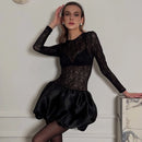Lace Long Sleeve Dress - Fashivon