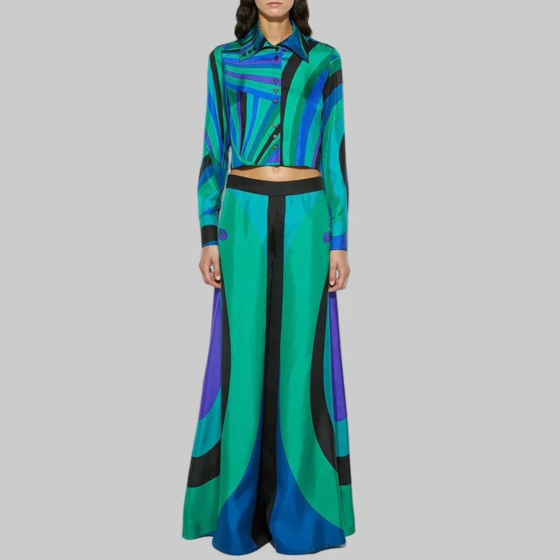 Pattern Print Long Sleeve Set