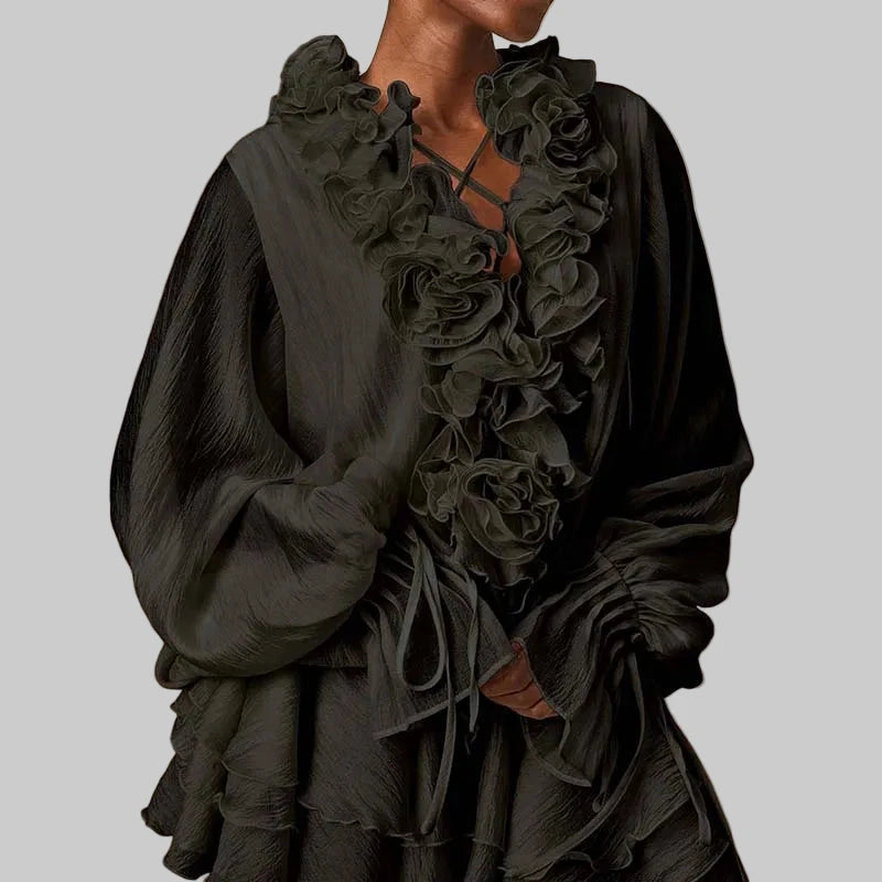 V-neck Long Sleeve Dress