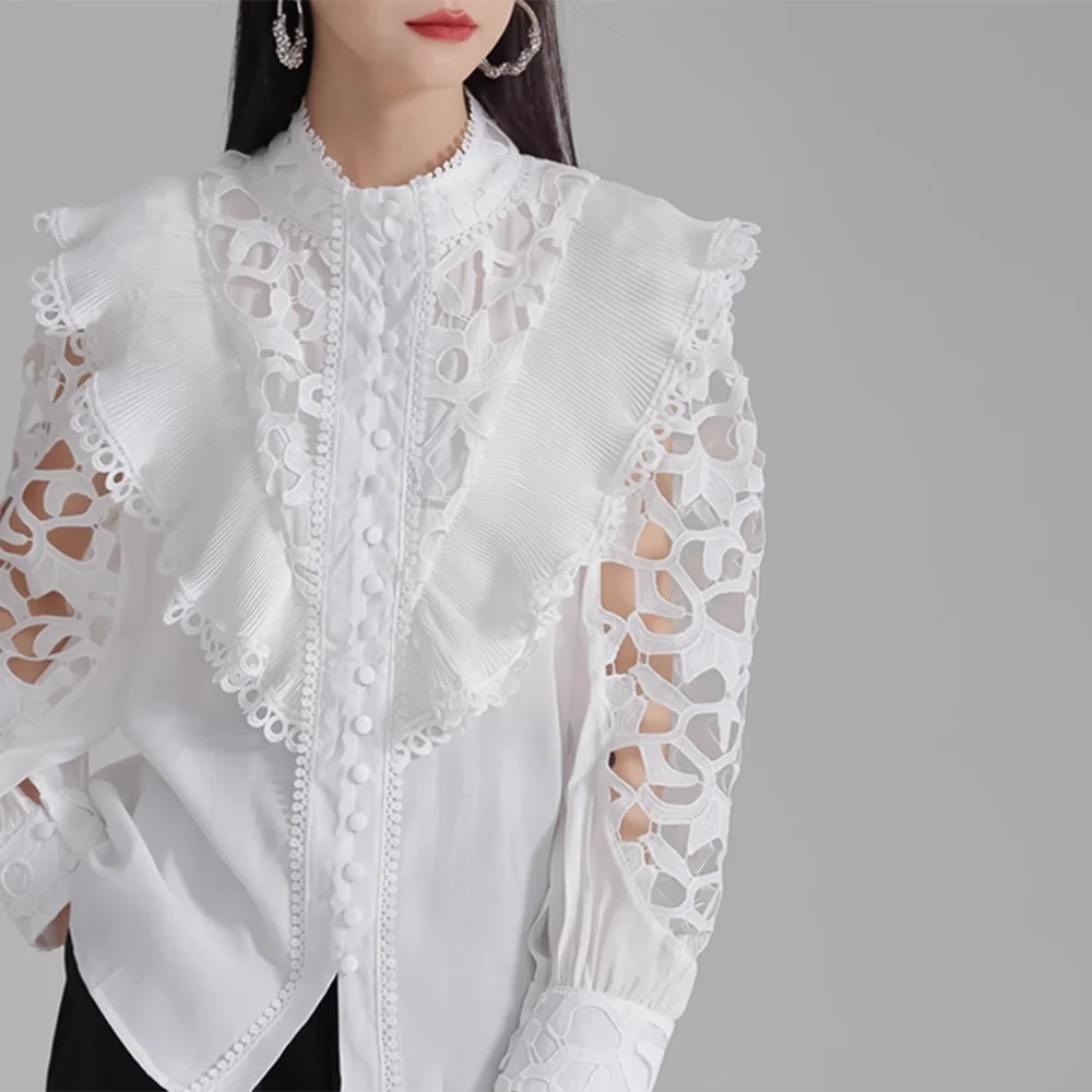 Long Sleeve Lace Women's Shirts - Fashivon