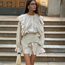 Print Mini Dress with Long Sleeve - Fashivon