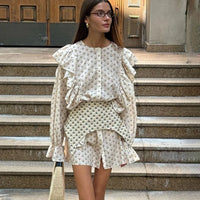 Print Mini Dress with Long Sleeve - Fashivon