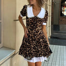 Leopard Short Sleeve Dress - Fashivon