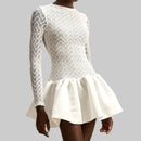 Long Sleeve Lace Up Dress - Fashivon