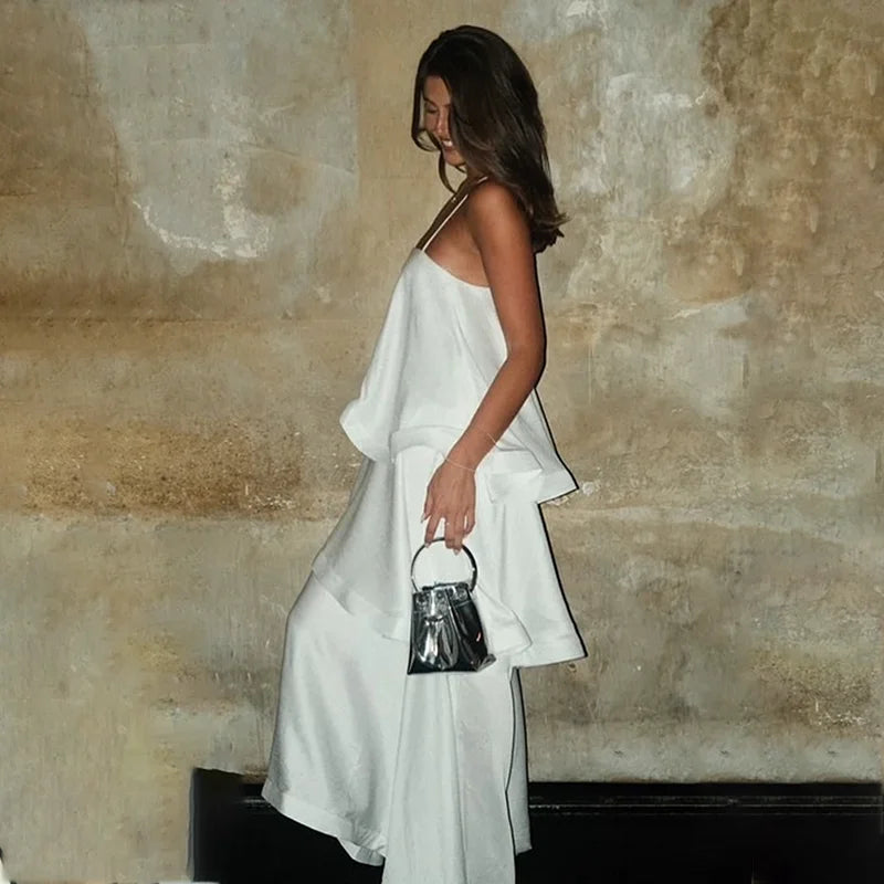 White Loose Long Dress - Fashivon