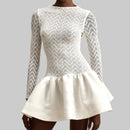 Long Sleeve Lace Up Dress - Fashivon