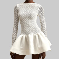 Long Sleeve Lace Up Dress - Fashivon