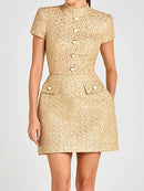 Women Short Sleeve Elegant Mini Dress