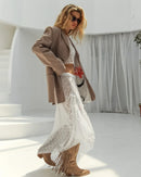 Two-Piece Lace Top & Long Skirt Sets - Fashivon