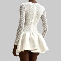 Long Sleeve Lace Up Dress - Fashivon
