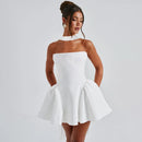 Mini Dress with Ribbon - Fashivon