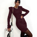 3D Flowers Long Sleeve Mini Dress - Fashivon