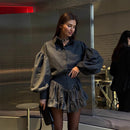 Women's Plaid Design Ruffled Suit - Fashivon