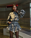 Women's Plaid Design Ruffled Suit - Fashivon