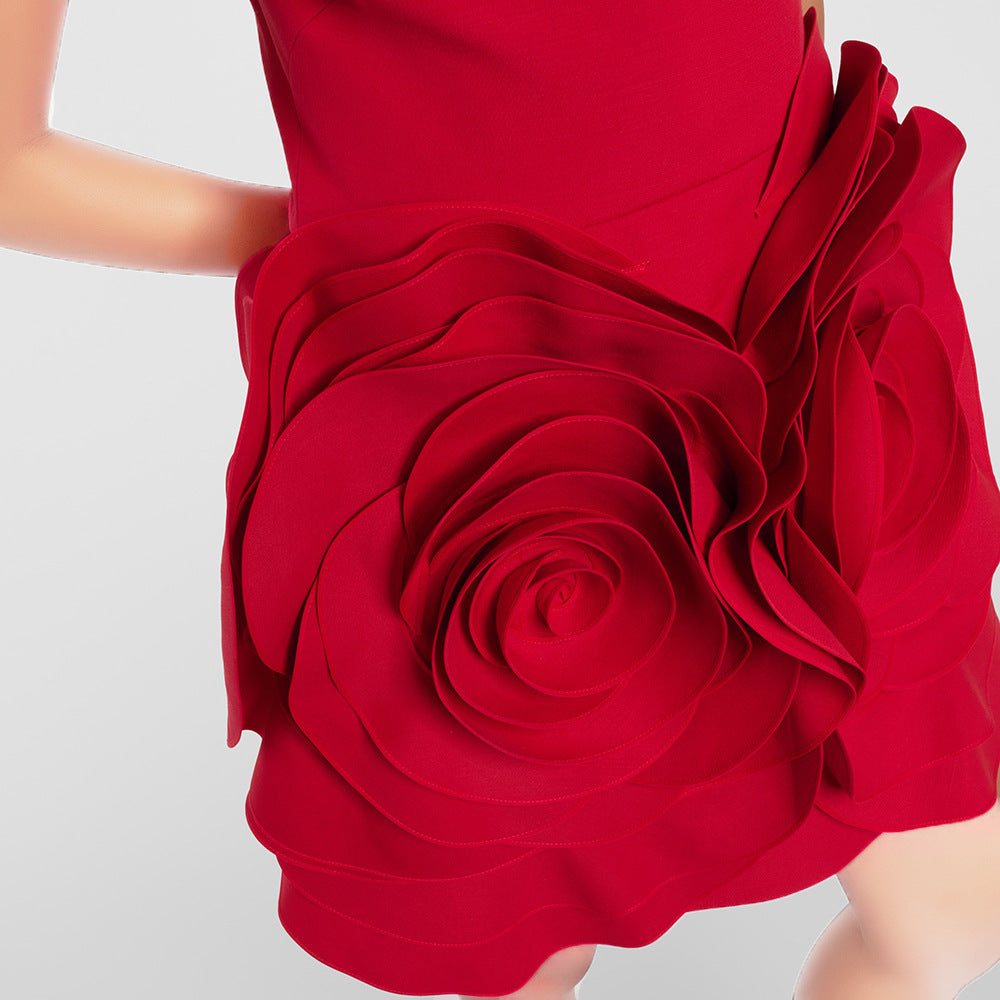 Temperament Red Short Dress Women - Fashivon